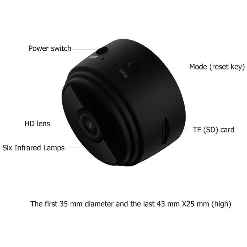 VODOOL A9 Mini DV беспроводная WiFi камера 1080P Магнитная ночного видения Обнаружение