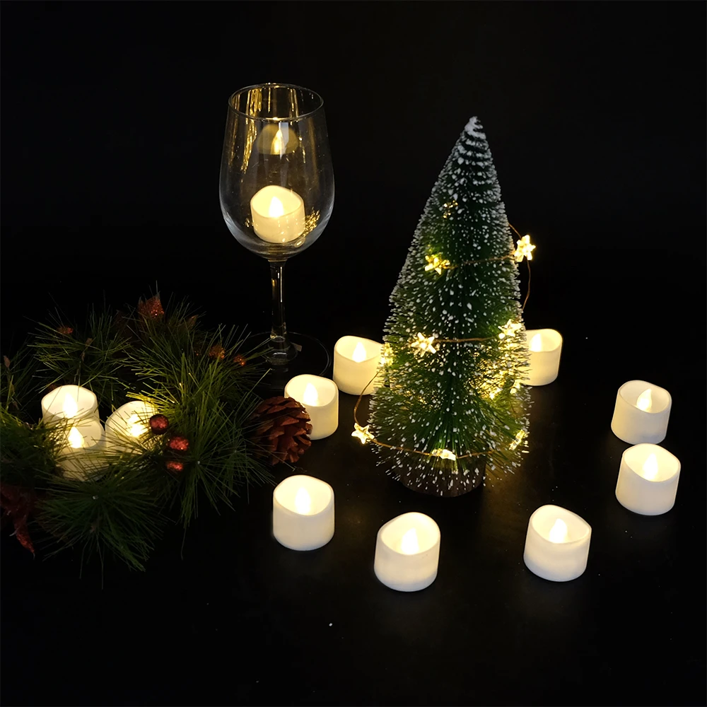 Набор из 12 ламп Votive Tealight свечи с батарейным питанием теплый свет мерцание день