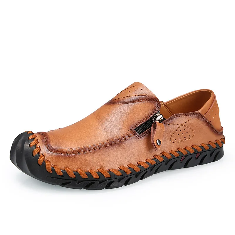 

Casual Shoes Men Loafer Summer Genuine Leather Shoes Flat Slip-on High Quality Designer Shoes Men Fashion Sneaker Footwear Man