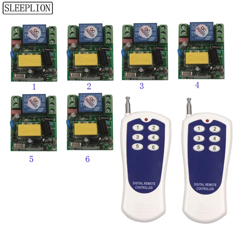 

Sleeplion Wireless Switch Remote Light Fan LED 10A Relay Output Radio 220V 1 CH Receiver Module 150M ON OFF Symbol Transmitter