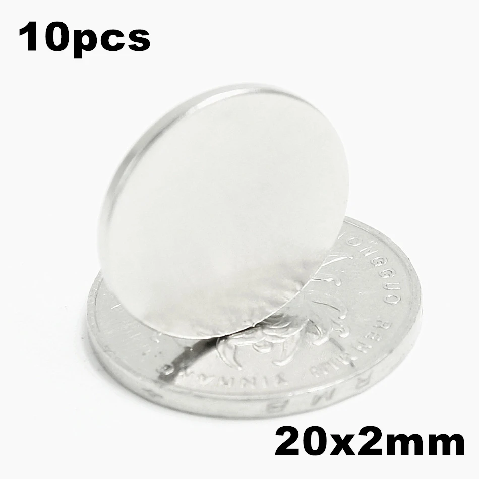 

10pcs 20x2mm Super Powerful Strong Bulk Small Round NdFeB Neodymium Disc Magnets Dia 20mm x 2mm N35 Rare Earth NdFeB Magnet
