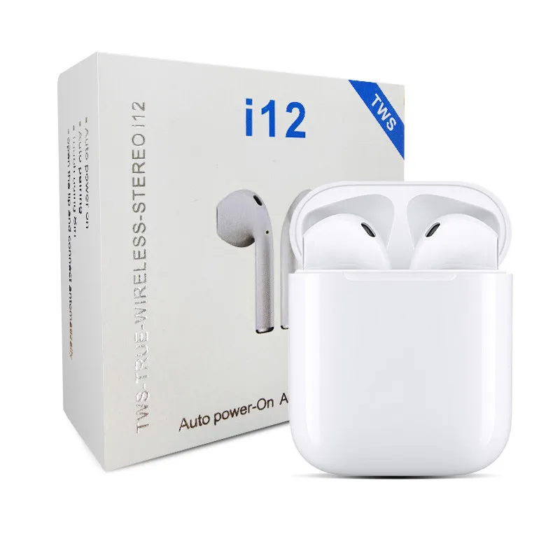 

Wireless Bluetooth 5.0 i12 Tws Earphones Mini Earbuds Touch Control Headsets For Iphone Samsung Xiaomi Huawei pk i11 i14 i20 i30