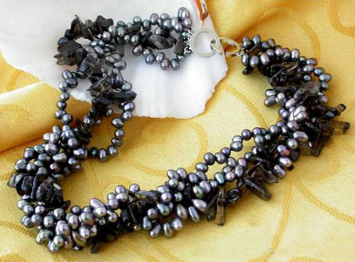 New Arriver Real Pearl Jewellery,Natural Crystal Black Baroque Freshwater Cultured Pearl Necklace,Perfect Women Birthday Gift New Arriver Real Pearl Jewellery,Natural Crystal Black Baroque Freshwater Cultured Pearl Necklace,Perfect Women Birthday Gift