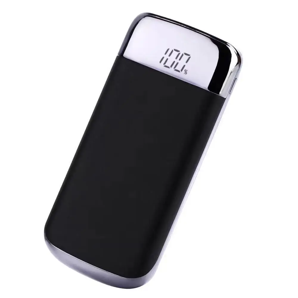 20000 мАч портативное Внешнее зарядное устройство с двойным USB светодиодным цифровым портативное зарядное устройство с дисплеем для iPhone samsung Xiaomi Phone power Bank - Цвет: Черный
