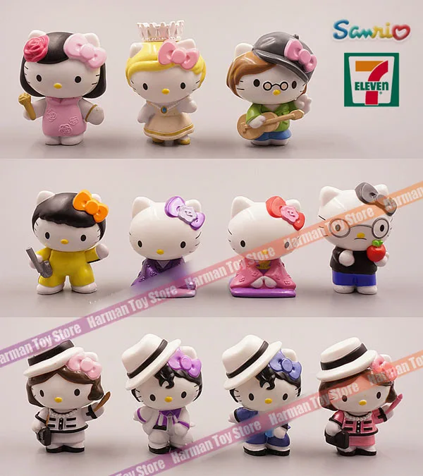 

11pcs/Lot 6cm PVC Japanese classic anime figure Hello Kitty action figure set collection model toys for girls
