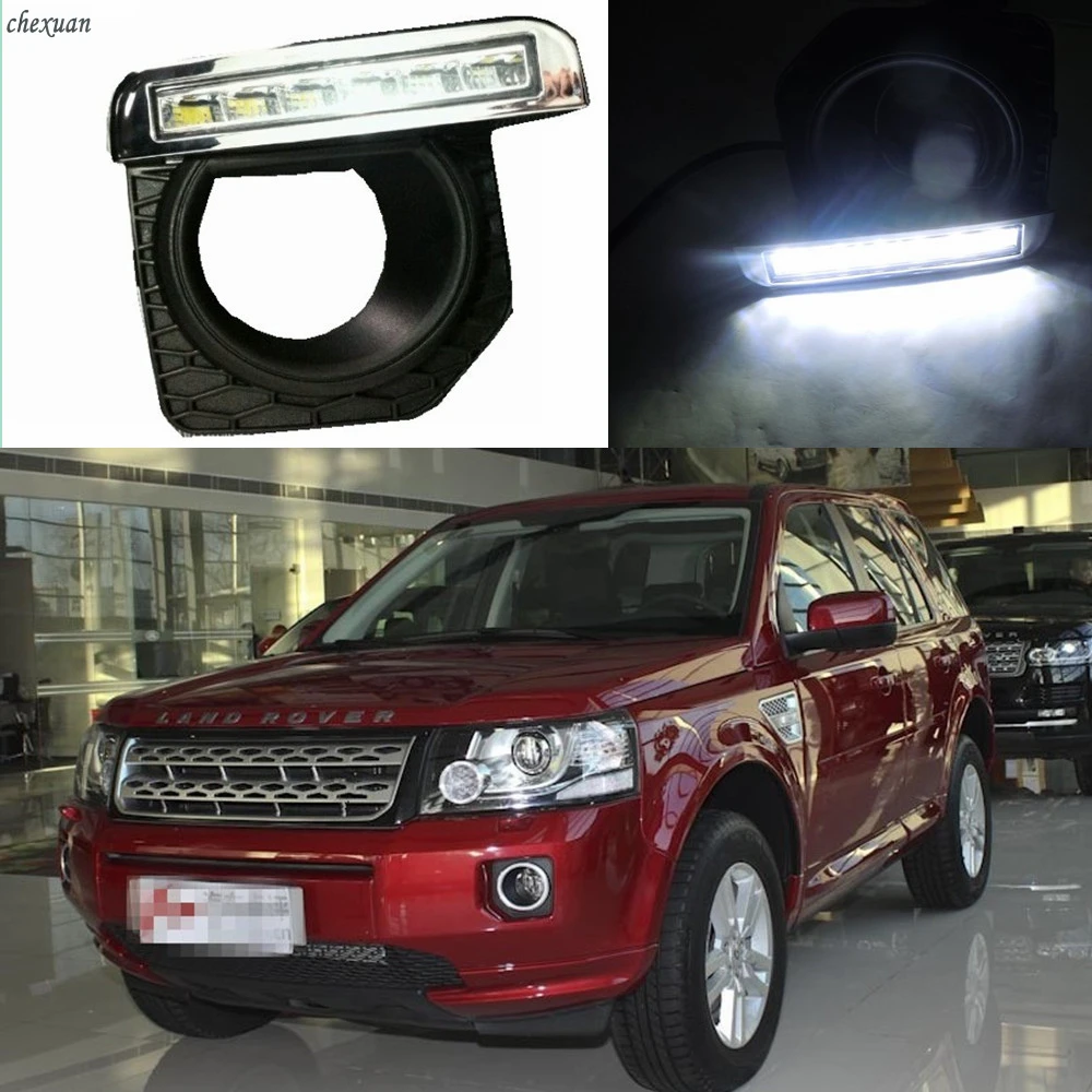

CSCSNL 1 set DRL Daytime Running lights car LED with fog head lamp cover car-styling For Land Rover Freelander 2 2012 2013 2014
