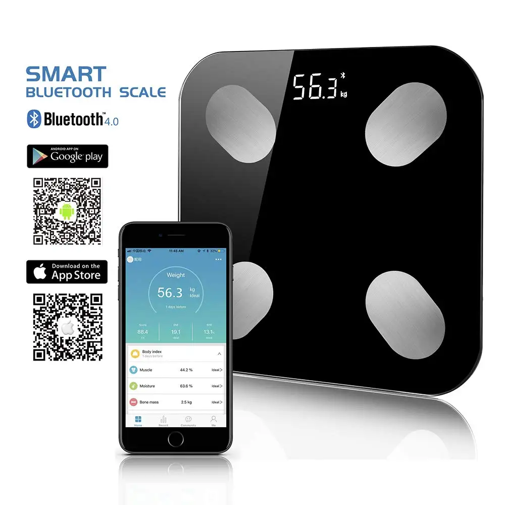 Весы для жировых отложений, напольные, умные, электронные, ЖК-цифровые весы для ванной, Bluetooth с приложением Android или IOS