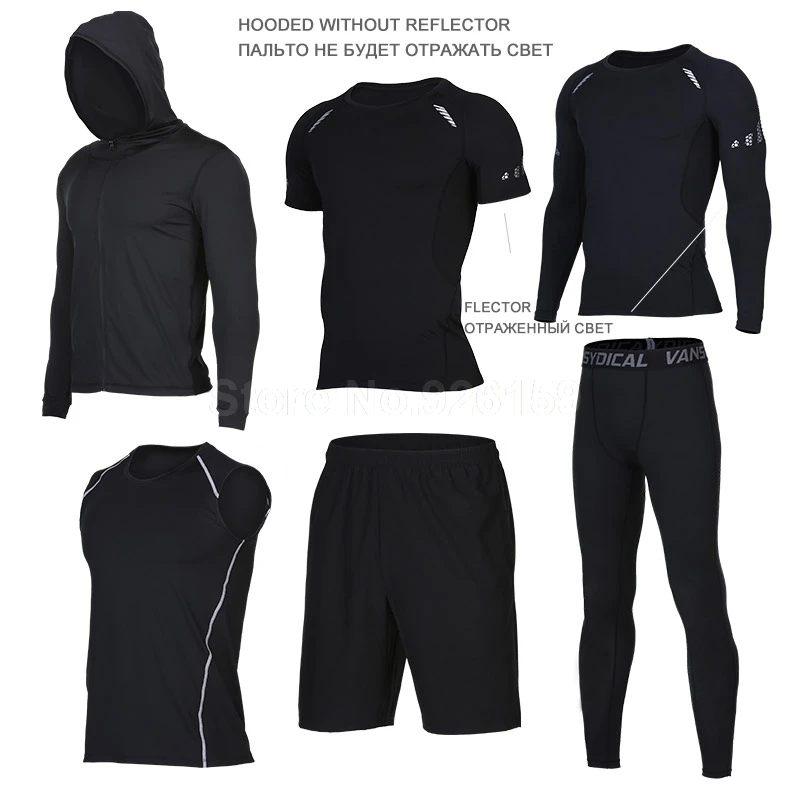 Vansydical, спортивный костюм для мужчин, s, спортивные костюмы для бега, компрессионные, Homme, для занятий в тренажерном зале, тренировочные костюмы для бега, мужская спортивная одежда - Цвет: TC1005