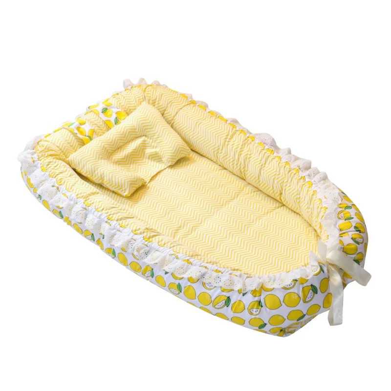 Детская кровать люминет портативный детский шезлонг для новорожденных кроватки дышащие и спящие гнезда путешествия детское питание - Цвет: Серый