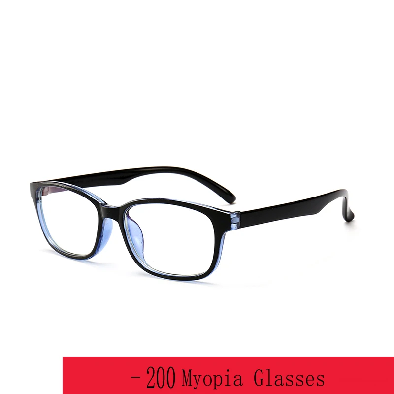 Для мобильных телефонов с готовой близорукость очки мужские очки черный прозрачный каркас Для женщин Близорукость очки-1,0-1,5-2,0-2,5-3,0-3,5-4,0 - Цвет оправы: myopia 200