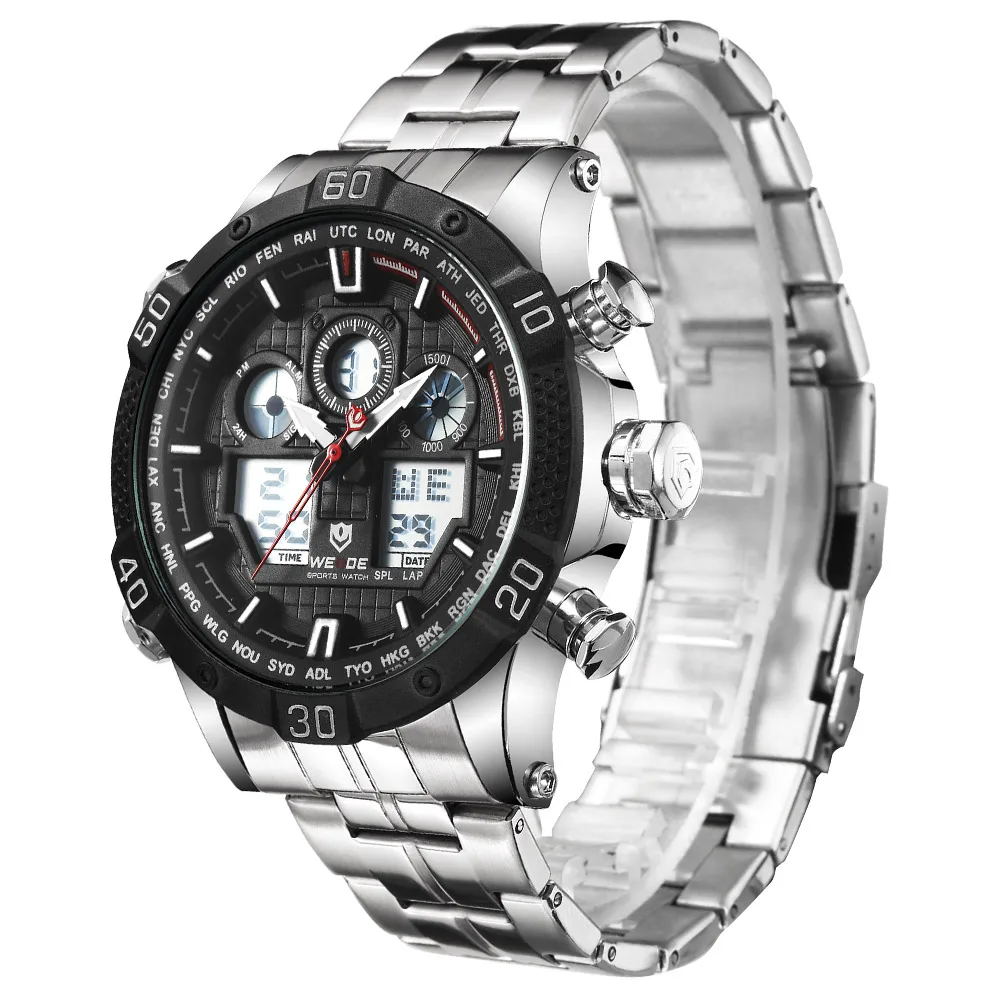 WEIDE Кварцевые Спортивные Наручные Часы повседневные Оригинальные мужские часы