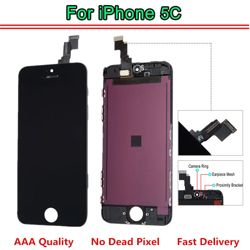 

10PCS For iPhone 5C LCD Display Touch Screen Digitizer Assembly Lcd Replacement Parts AAA Quality with Free Shipping