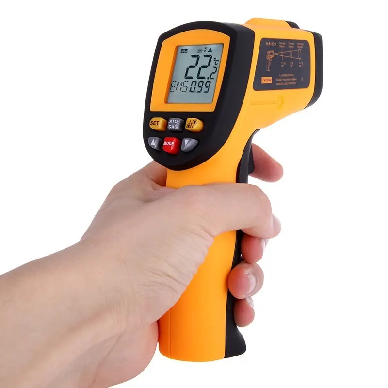 

Good Quality IR Infrared Thermometer digital termometro Laser Temperature meter diagnostic-tool -50-700 Degree 12 :1 Non-Contact