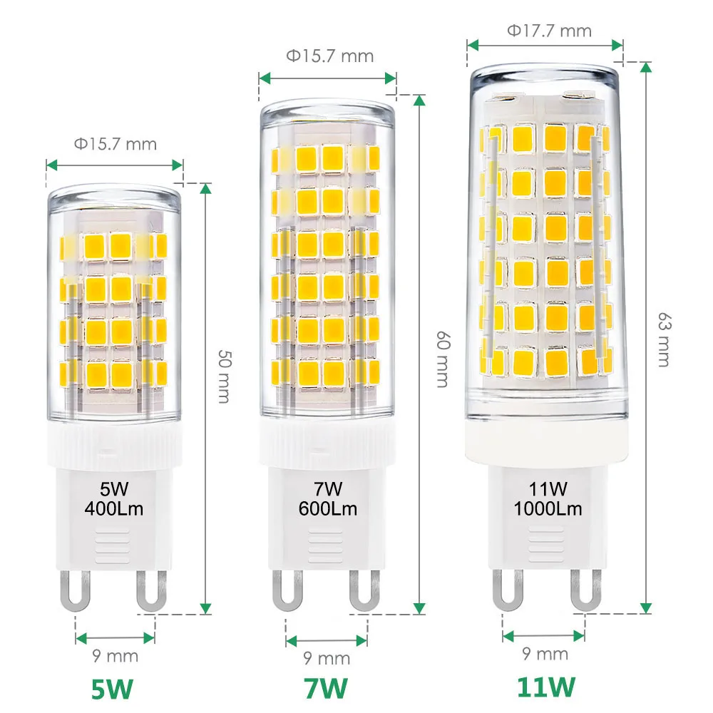 Супер яркий 7 Вт G9 GU9 миниатюрный светодиодный светильник, капсула, кукурузная лампа, теплый белый AC110-120V, Замена 60 Вт G9, галогенный светильник, лампа