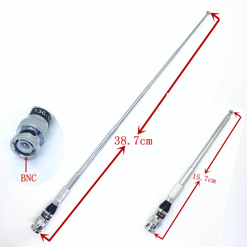 Нержавеющая сталь телескоп Гибкая BNC УКВ 136-174 мГц антенна для ICOM IC-V8, IC-V82, IC-V85, IC-V80 и т. д. Портативная рация