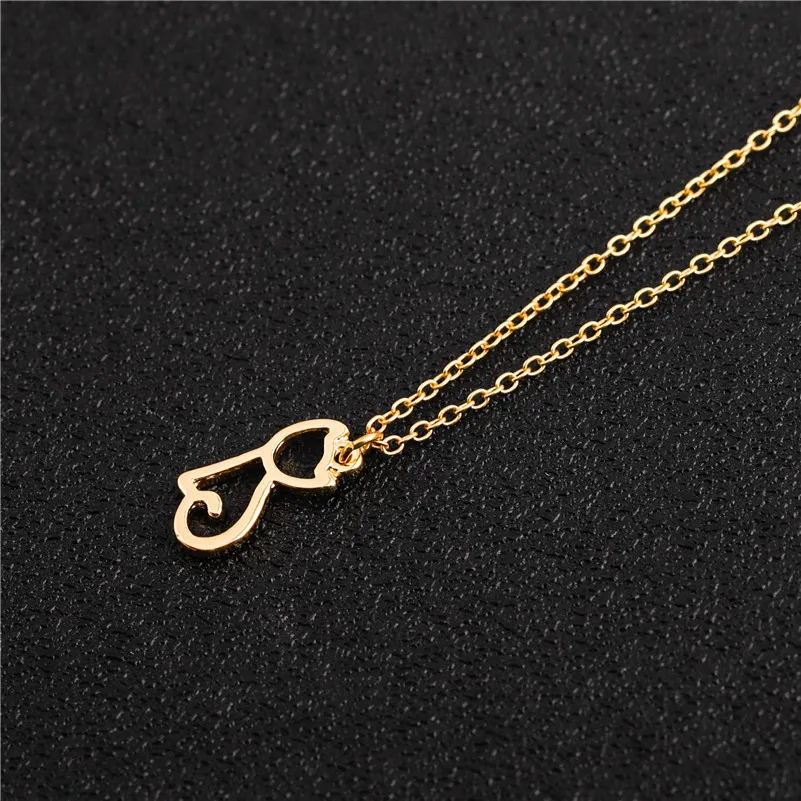 

Tiny Sitting Cat Necklace Lovely Pet Outline Small Cat Cute Kitty Necklaces for Women Pendant Jewelry Lot