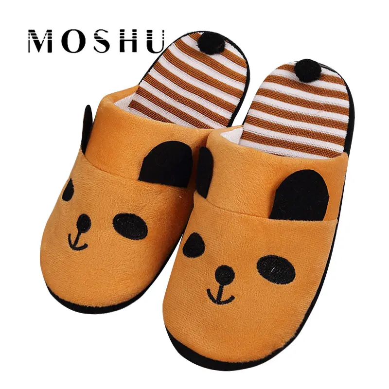 

Women Cotton Warm Home Slippers Autumn Winter Non Slip Cute Cartoon Panda Indoor Soft Slippers Shoes Flats Female Slides