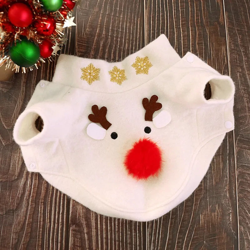 Pet Dog Cat Christmas Clothes Pet Dog White Reindeer Dress Up Cosplay Elk Costume 2 Legged Coat Dog Clothing XS-XL