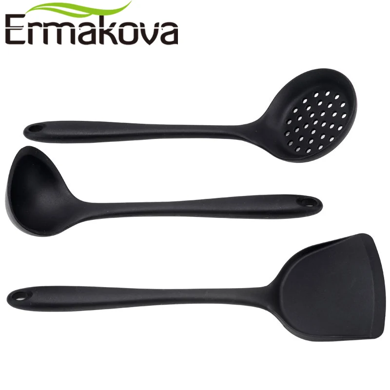 ERMAKOVA 3 шт./компл. антипригарная силиконовая лопатка скиммер ложка для супа