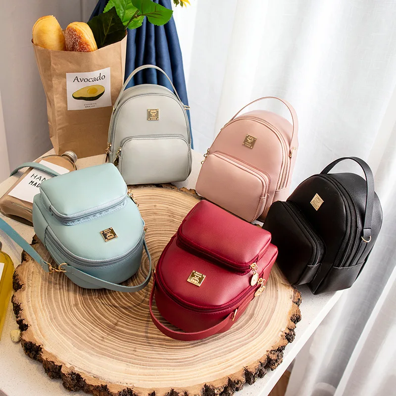 

2019 Backpacks Woman For Girls Teenage Mini Female Multi-Function Bookbag Gift PU Leather Backbag Backpack Schoolbag