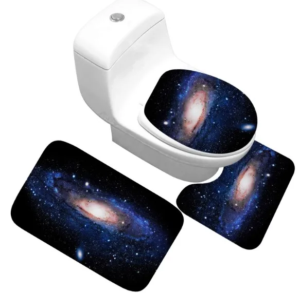 CAMMITEVER 3 шт. Galaxy ванная комната нескользящий коврик крышка коврик для унитаза ванная комната набор детский коврик для туалета для туалетного