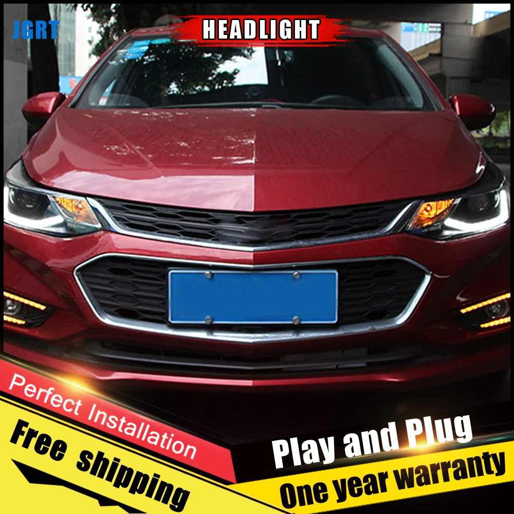 2 шт. автомобиль Стиль светодиодный фары для Chevrolet Cruze 2017 2018 автобусная головная