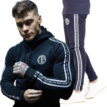 

2018 Men's Brand Tracksuits Set Hoodies Jacket+Pants Sporting Suit Plus Size M-3XL Fitness Clothing in Men's Sets