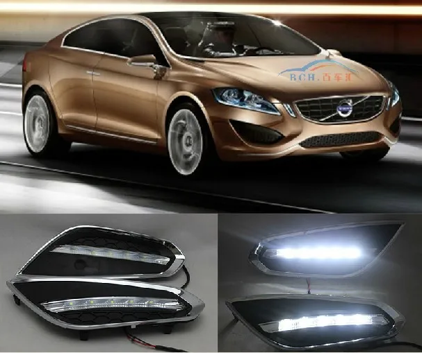 

Excellent CAR-Specific Volvo S60 2009~2013 LED DRL daytime running light lamp top quality super bright for Free Shipping