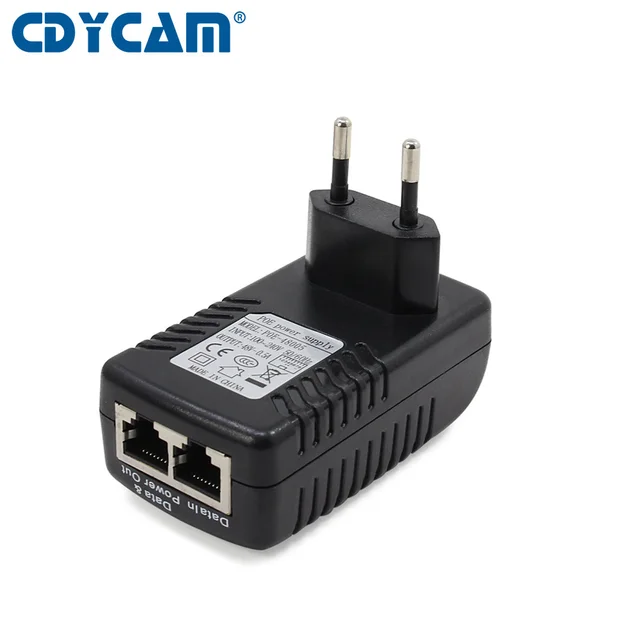 CDYCAM Injector POE 48 V 0.5A Zasilacz POE Wtryskiwacza Dla IP Video Surveillance Camera 802.3af UE/US Wtyczka