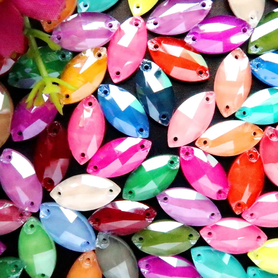 

Factory direct sale 8 sizes Sew on Navette/horses eyes Lt siam red glass crystal rhinestone beads with Silver claw diy trim