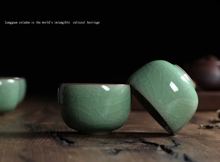 1 шт. фарфоровая чашка, шесть цветов, Китайский Longquan Celadon Gaiwan, чайные чашки, чаша, Китай, Celadon Crackle, чайный набор, чайный набор, 120 мл