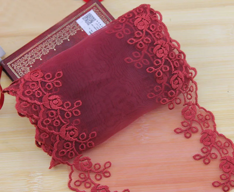 

10Yards 13cm wide Organza Lace Fabric Trim Ribbons DIY Sewing Garment Headwear Embroidery Lace Handmade Materials Accessories