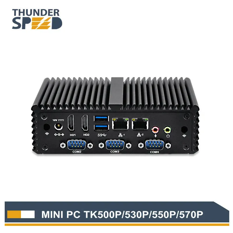 Hot Sale Intel Core i3 Mini Computer Windows 10 Fanless 4 COM 2 LAN 2 HDMI