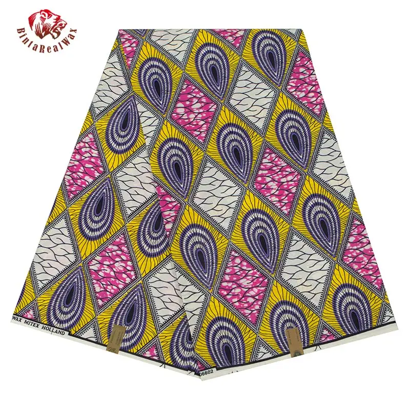 Гарантированное качество настоящий голландский Африканский костюм ткани настоящий воск bintarealwaxReal воск африканская одежда хлопок 6 ярдов 24fs1260