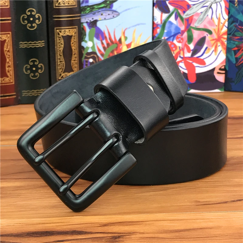 cowboy belt Super Wide 4.2CM Luxury Thick Genuine Leather Men Belt Double Buckle Belt Ceinture  Leather Belt Men Jeans Trouser Belt MBT0018 black leather belt