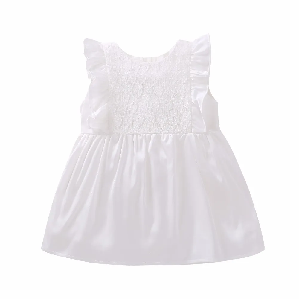 Summer Baby Girl's New Beautiful And Cute Fly Sleeved Vest Dress,2 colors, Big Red And Snow-White, With Bow Hair Band