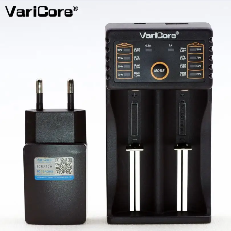 VariCore V20i V10 U4 V40 ЖК-дисплей Батарея Зарядное устройство 3,7 V 18650 26650 18500 16340 14500 18350 литиевая батарея зарядное устройство для никель-кадмиевых или никель-металл-AAA никель-металл-гидридного аккумулятора - Цвет: V20i and 5V2A