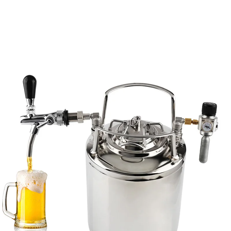 

19L Stainless steel Ball Lock Beer Keg Growler for Craft Beer Dispenser System Home Brew Beer Brewing Metal Handles