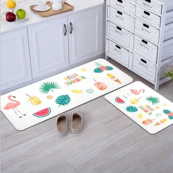 

50X80+50X120CM/Set Lovely Kitchen Mat Home Entrance/Hallway Doormat Anti-Slip Bathroom Carpet Kitchen Printed Rugs Floor Mats