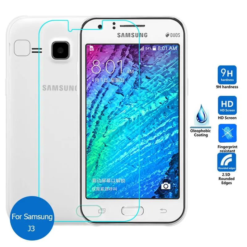 

2PCS For Samsung Galaxy J3 2016 Tempered Glass Screen protector 9H Safety Protective Film on J 3 6 V 320F 320H SM J320F J320H