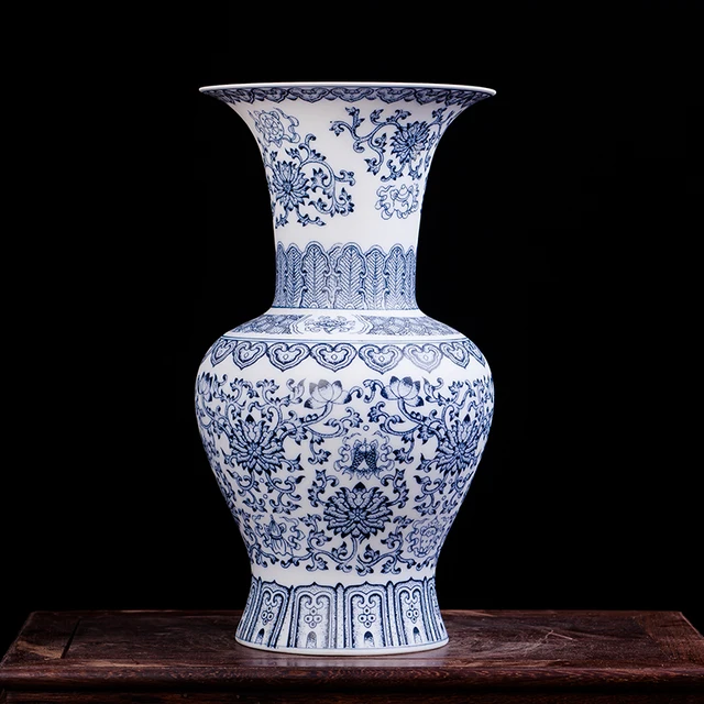 Antique Blue and White Ceramic Vase Design Porcelain Flower Bat ... Antique Blue and White Ceramic Vase Design Porcelain Flower Bat ...