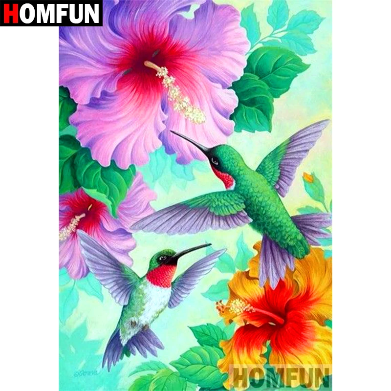 Алмазная живопись HOMFUN A09241 Колибри картина с полными квадратными/круглыми