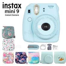 Фотокамера моментальной печати Fujifilm Instax Mini 9 Ice Blue+ качественный мягкий чехол из искусственной кожи с плечевым ремнем