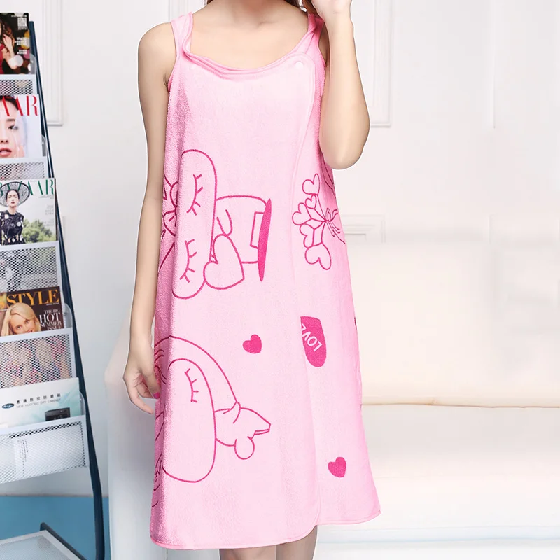 

Ladies Lovely Magic Sleeves Nightgowns Unisex Transformable Bath Robes Towels Printed Bath Towels Wearable