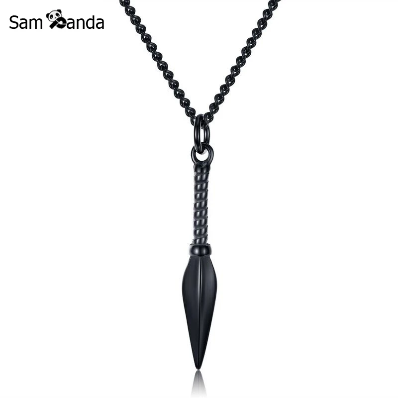 

3 Colors Punk Male Jewelry Stainless Steel Necklace Spear Shape Pendant Necklaces & Pendants For Male Party Mens Jewelry Gifts
