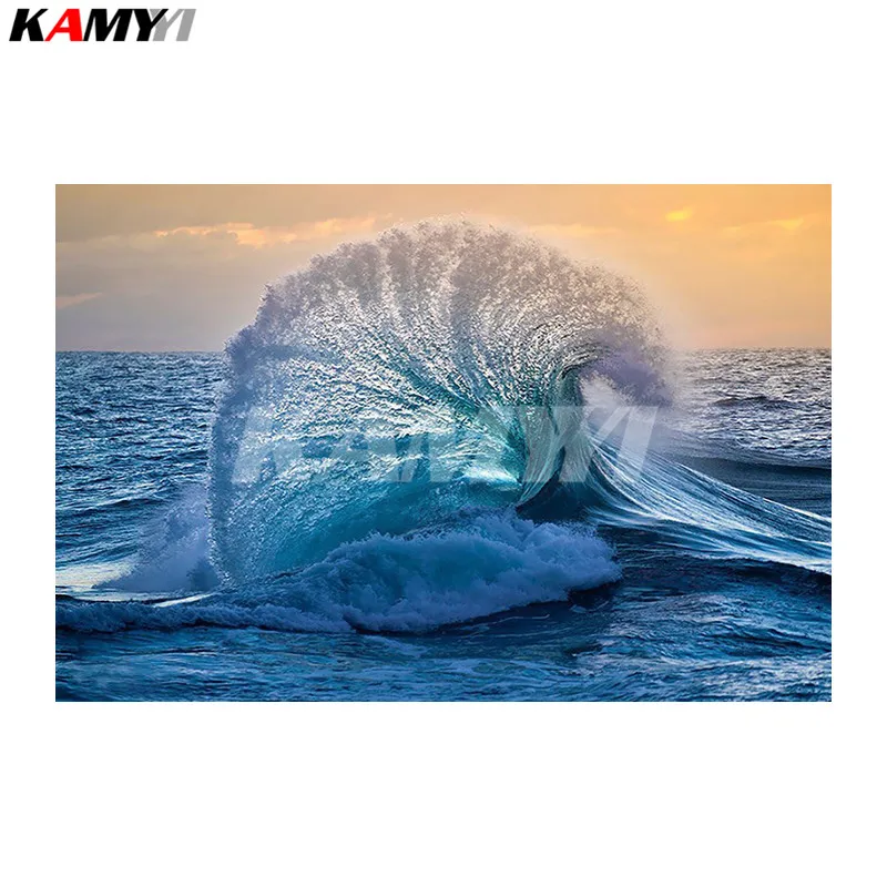 Full SquareRound Drill 5D DIY Diamond Painting Wave transform shape 3D Embroidery Cross Stitch Mosaic Home Decor_