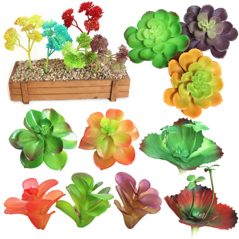 

Mini Various Artificial Succulent Plants Lotus Landscape Decorative Flower Green Fake Succulents Plant Garden Arrangement Decor