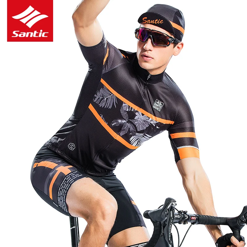 

Santic Cycling Jersey Men Short Sleeve Pro Fit Mtb Jersey Ciclismo Breathable Quick Dry Road Bike MTB Short Sleeve Jersey