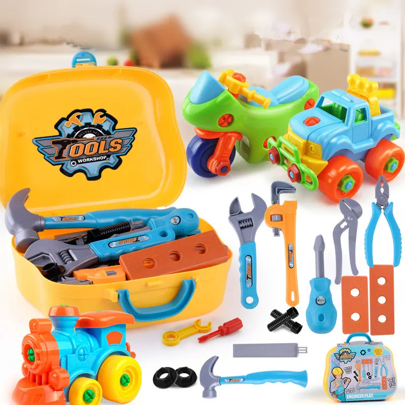 Children's Puzzle Garden Tool Disassembly Toy Car Plastic Baby Car Repair Simulation Tools Toys for Children Helicopter for boy