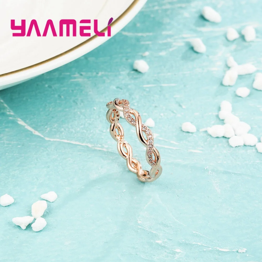 Новая мода марки Infinity Ring для женщин и мужчин Свадебные обручальные кольца 925